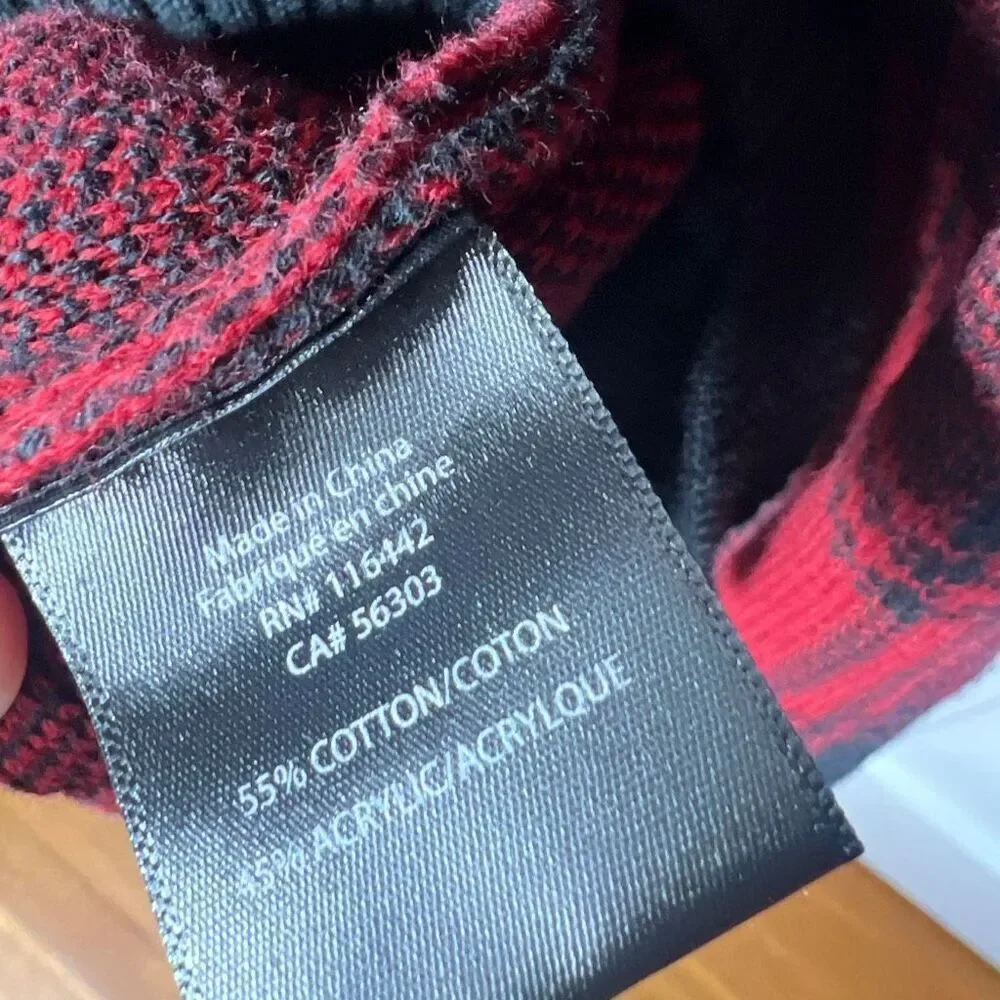 Empyre Red/black Checkered Button Down Cardigan Sweater Size Medium